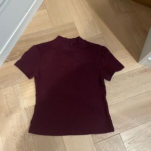 American Apparel Mock Neck Top In Size S